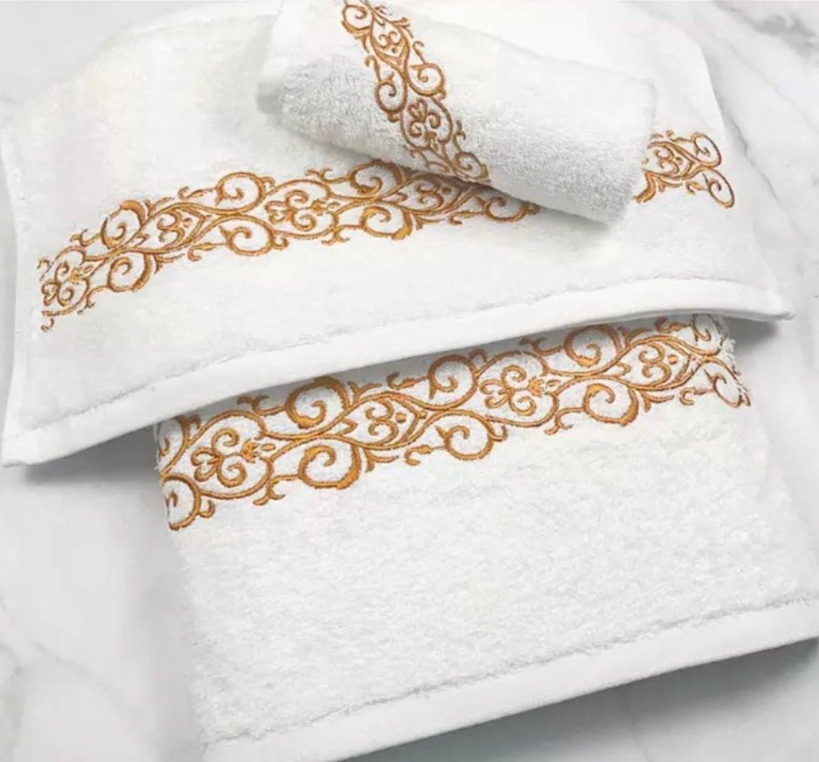 Embroidered Crown White bath towel 5stars Hotel Towels 100% Quality To –  Home Designs by McMan