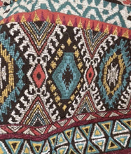 Cotton quilted bedspread queen king multicolour tribal  burgundy blue brown