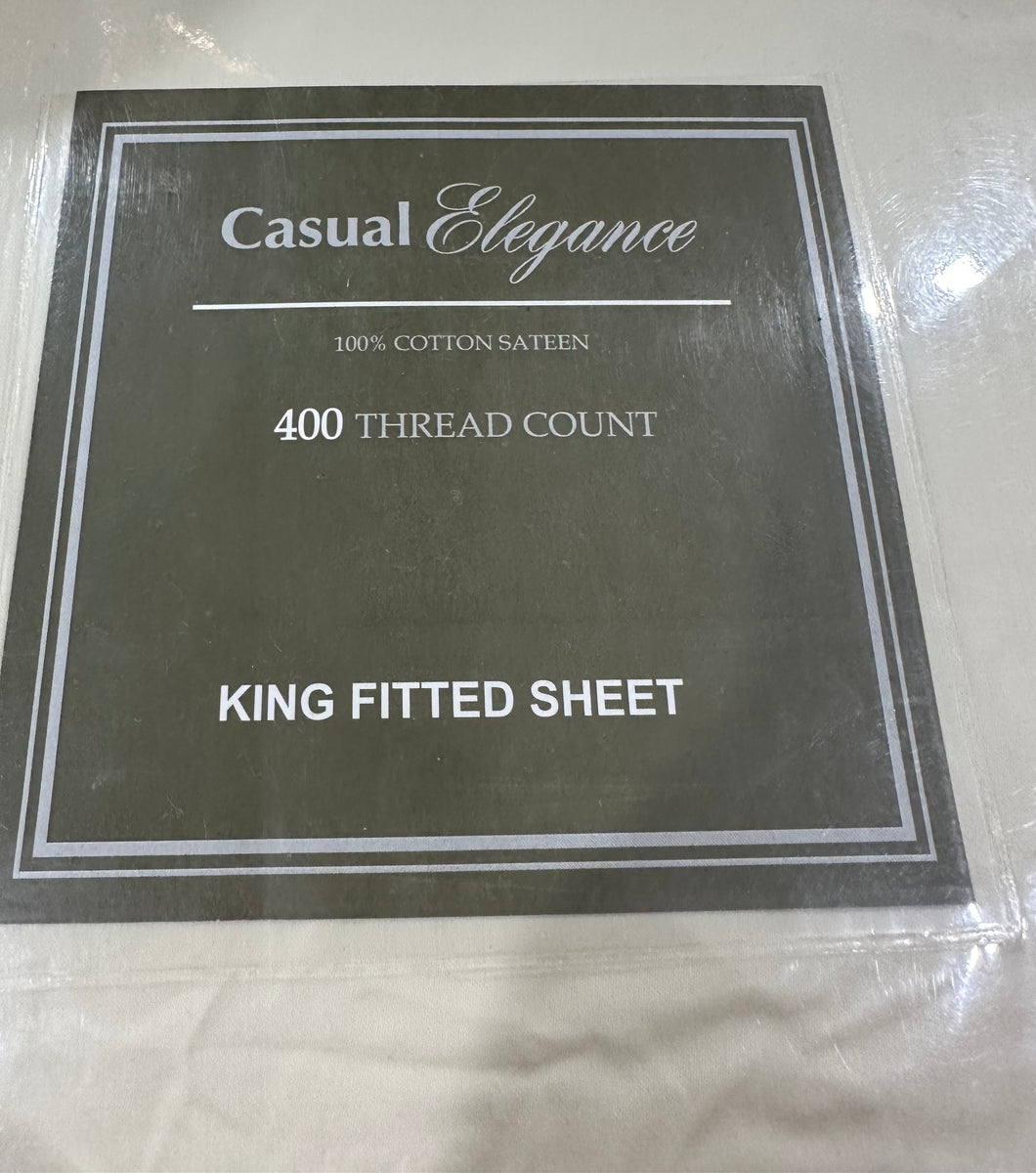 King fitted sheet only cotton 400 thread count assorted