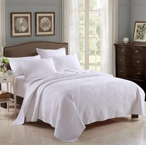 Cotton bedspread king queen white