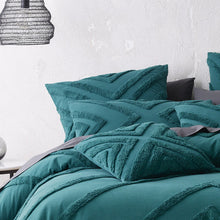 5 piece Bianca teal chenille cotton   Queen Haven Chenille Quilt cover european teal
