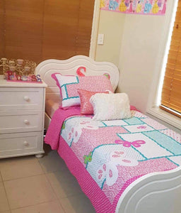 Girls cotton bedspread butterfly