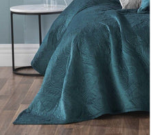 Dynasty teal by bianca coverlet bedspread provincial queen king velvet