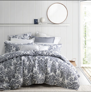 Riviera denim quilt cover set by logan & mason  Queen