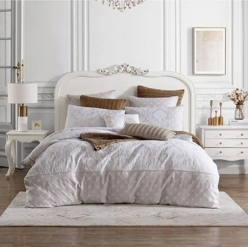 3 piece ChantillyQuilt Cover Queen Set  by Private Bridal white beige