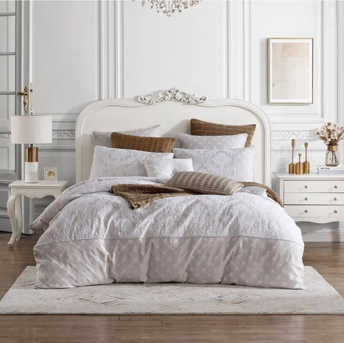 Chantilly  Quilt Cover KING Set  by Private Bridal white beige