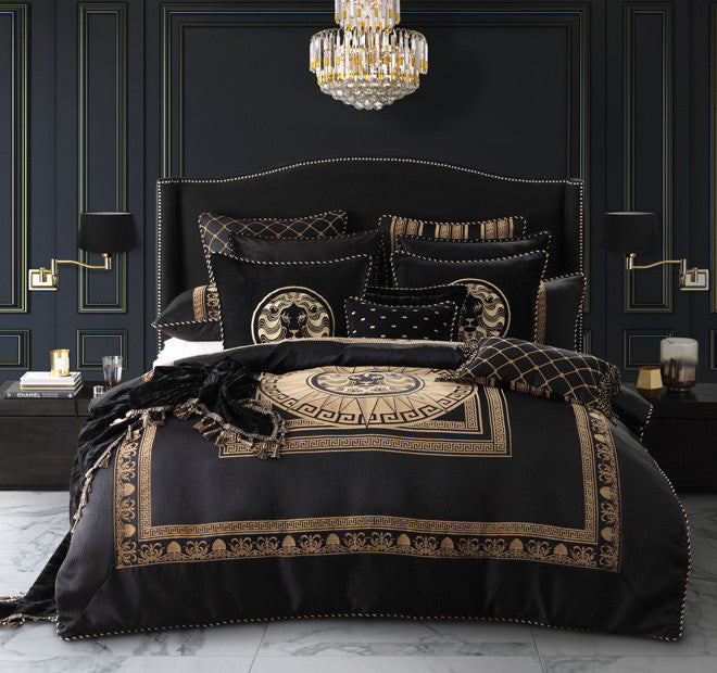 Massimo QUILT COVER queen by Davinci gold black versace bold elegant luxury