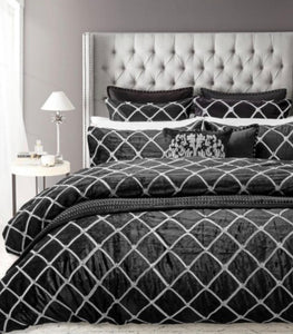 Sale queen Davinci Julienne noir queen Diamond elegant quilt cover black silver velvet glamour quilt cover set