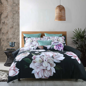 Queen quilt cover tazanna by Bianca floral black beautiful bold soft cotton