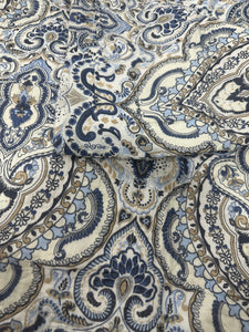 Sale New 3 piece bedspread quilted coverlet cotton queen king provincial damask blue beige white