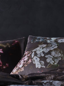 Violette quilt cover by line house black purple lilac floral queen cotton