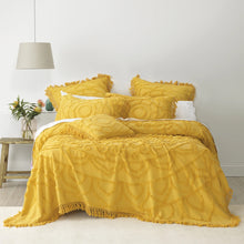 Santorini 3 piece package double /queen mustard yellow cotton chenille