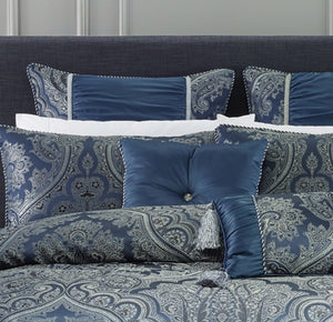 7 piece Clementine queen quilt cover navy by Bianca