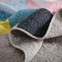 Sale Cotton bedspread coverlet queen king quilted modern geometric design black beige pink blue yellow