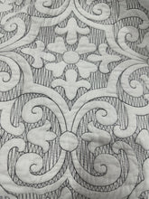 New Embroidery of   3 piece bedspread quilted coverlet cotton queen king grey provincial damask grey white