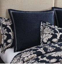 Davinci Coronet ink French damask Navy beige elegant Chenille queen Elegant chenille luxury quality