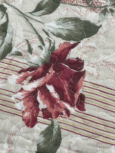 3 piece cotton bedspread pink beige coverlet girl pink vintage provincial floral pretty cotton reversible quilted