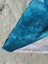 New Microfibre Sand Proof Beach Waffle Towel Quick Dry Travel teal blue gold compact