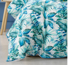 Flinders Bianca Quilt Cover Set cotton aqua turquoise summer Blue tropical blue aqua teal cotton teal