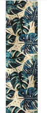 Runner and 2 matching cushion covers Unique table runner blue tropical New table bed  runner indoor gorgeous blue navy tropical leaf large unique item cotton linen