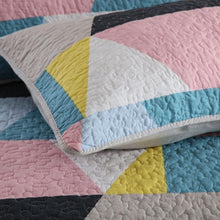 Sale Cotton bedspread coverlet queen king quilted modern geometric design black beige pink blue yellow