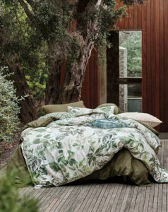 The forestry quilt cover by linen house cotton green botanical queen