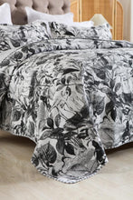 Cotton bedspread coverlet queen king reversible black white crane bird artistic botanical age