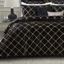 Sale Davinci Julienne black king   Diamond elegant quilt cover black gold velvet glamour quilt cover set