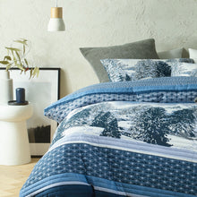 Chalet super king quilt cover set by Bianca navy blue