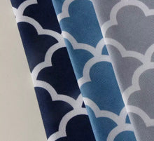 3 piece kitchen curtain blue modern contemporary