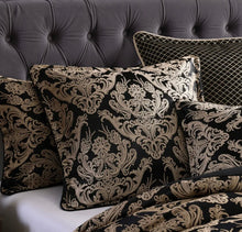 Vercelli noir Davinci quilt cover set elegant damask provincial gold black queen jacqurad