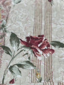 3 piece cotton bedspread pink beige coverlet girl pink vintage provincial floral pretty cotton reversible quilted