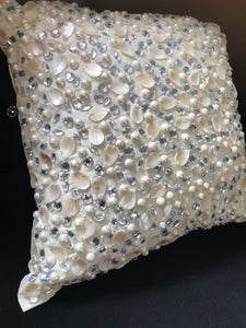 Shells and pearls beaded  cushion