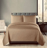 Lightweight coverlet bedspread queen king solid royal elegant cappuccino brown