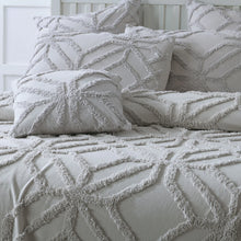 Bianca willow coverlet bedspread super king cotton chenille grey modern