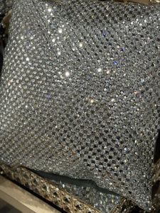 Glamour unique special occasion sparkle dazzle bridal cushion bling silver elegant rhinestone decor cushion