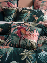 Fernanda quilt cover by linen house cotton teal queen tropical exotic bird