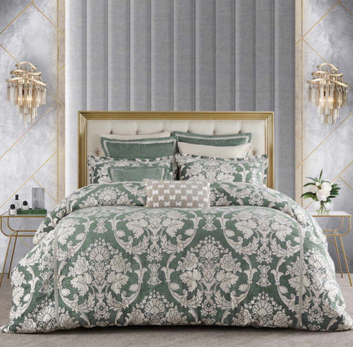 Davinci coronet sage queen quilt cover set provincial elegant sale damask royal quilt cover