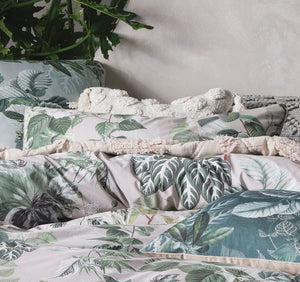 The forestry quilt cover by linen house cotton green botanical queen