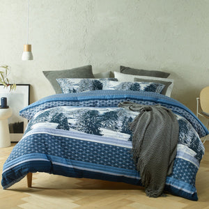 Chalet super king quilt cover set by Bianca navy blue