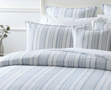 Bianca quilt cover cayman king cotton blue white Hampton modern stripe