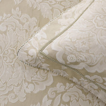 Trieste quilt cover set boudoir jacquard ivory white gold damask queen