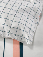 Sol peach cotton quilt cover by linen house white navy peach king