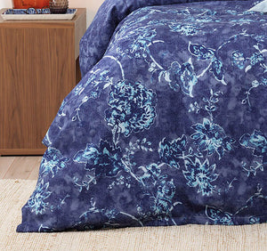 3 piece quilt cover set Canterbury Bianca navy blue queen