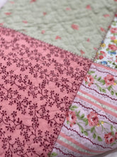 Cotton bedspread coverlet queen king patchwork style peach pink vintage country florals