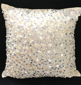 Shells and pearls beaded  cushion