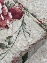 3 piece cotton bedspread pink beige coverlet girl pink vintage provincial floral pretty cotton reversible quilted