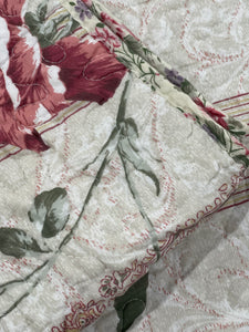 3 piece cotton bedspread pink beige coverlet girl pink vintage provincial floral pretty cotton reversible quilted