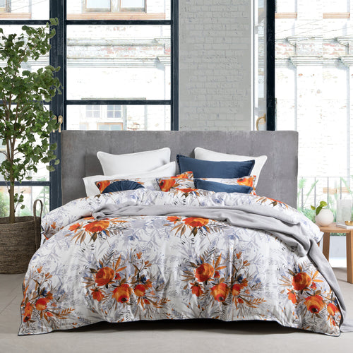 2023 Sale Adelaide sunset queen by private collection quilt cover set orange floral vibrant