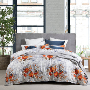 2023 Sale Adelaide sunset queen by private collection quilt cover set orange floral vibrant